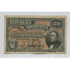 ARGENTINA COL. 053 BILLETE DE $ 0,50 FRACCIONARIO AÑO 1895